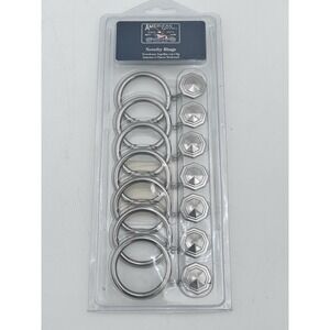 3 Sets American Living Curtain‎ Rings Polished Nickel Knob Design – 21 Total NIP